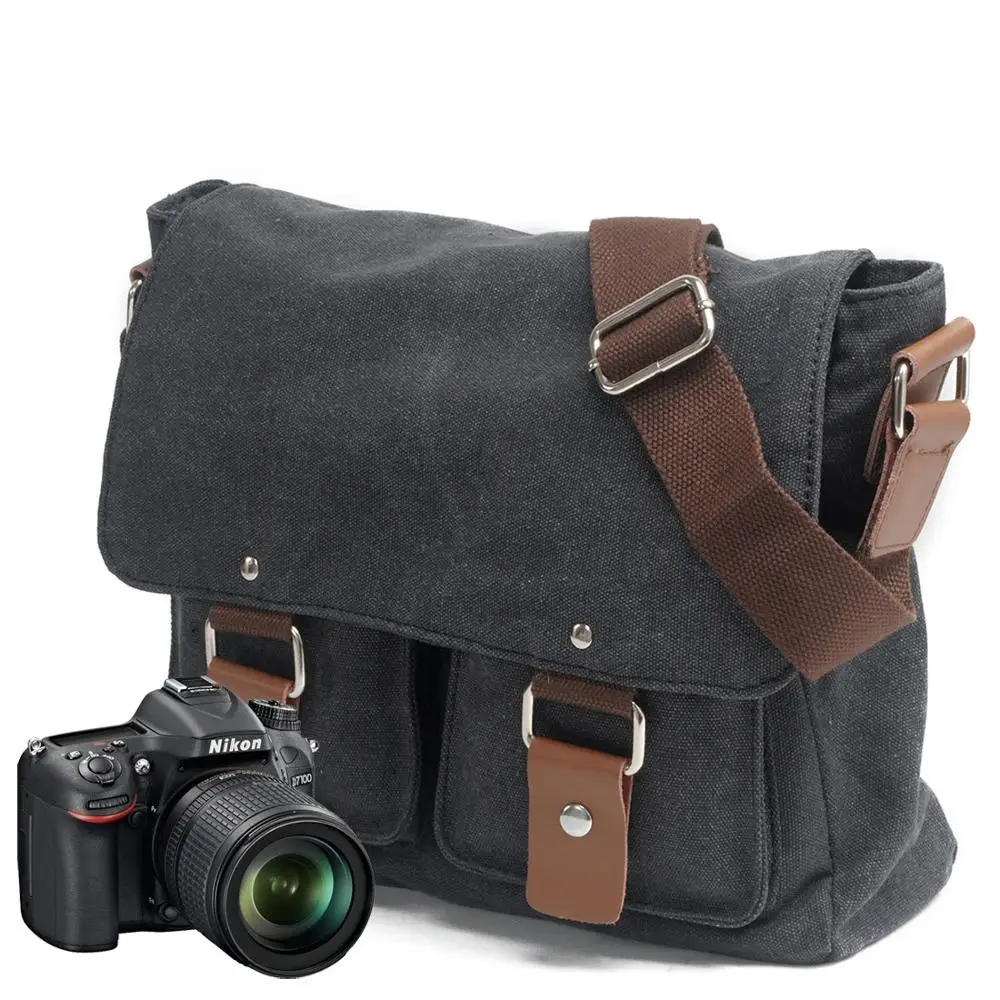 Модная маленькая парусиновая сумка на плечо для мужчин и женщин, сумка-мессенджер, Микро Одноместный SLR слинг-сумка для фотоаппарата для Canon Nikon sony