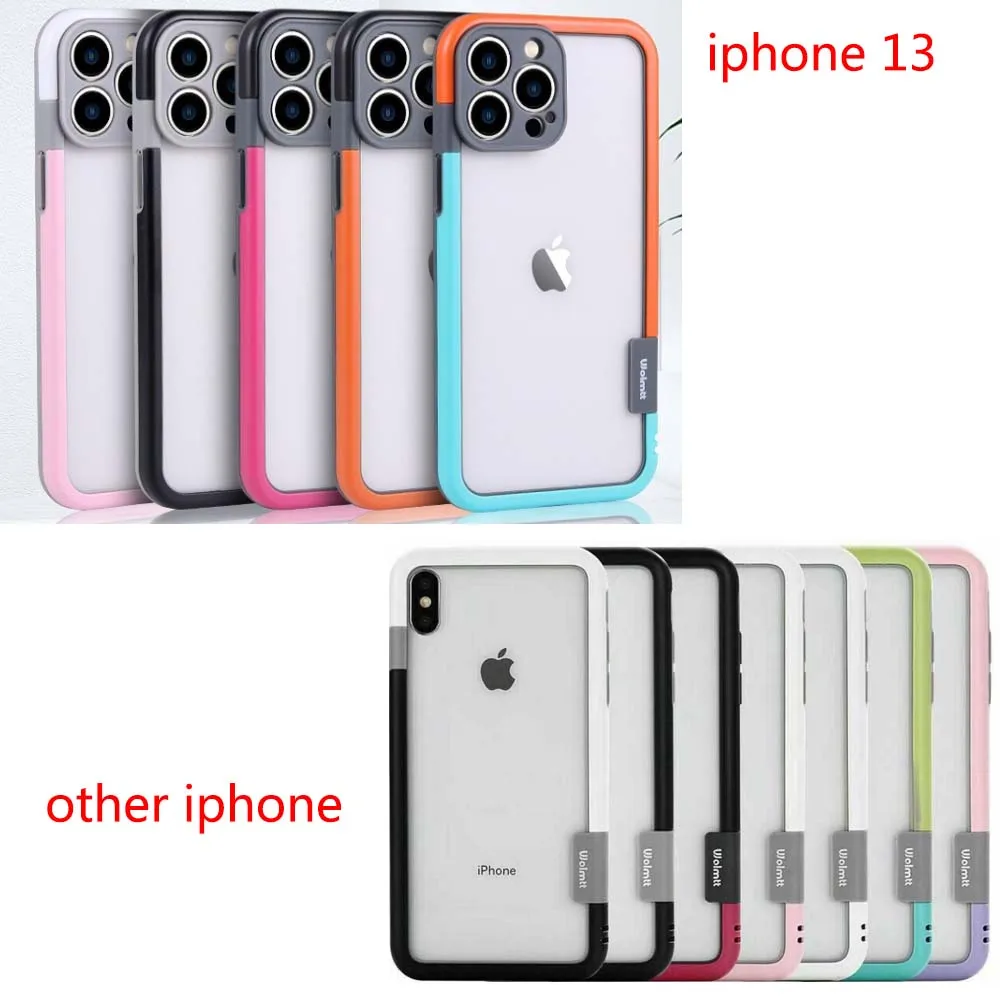 Bumper Case For iPhone 13 12 Mini 11 Pro Max 7 8 Plus X S XS Max XR Dual Color Bumper Border Soft tpu + PC Case Cover Skin cute iphone 12 pro max cases