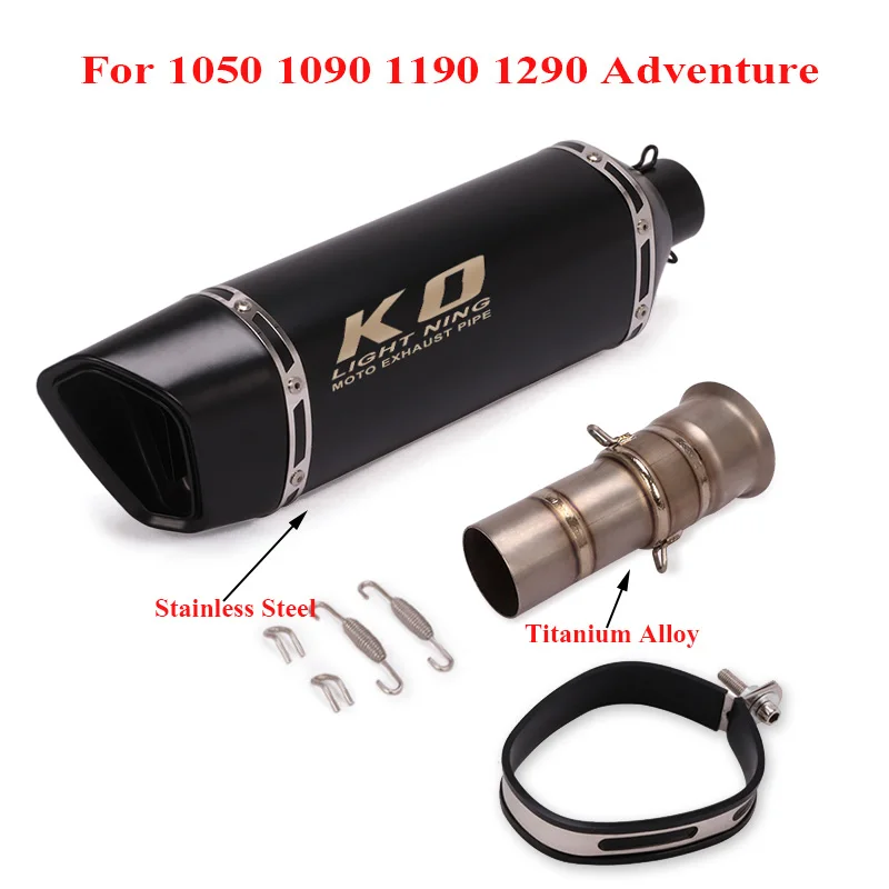

Exhaust System Slip on Exhaust Muffler Silencer Mid Link Pipe for KTM 1050 1090 1190 1290 Motorcycle