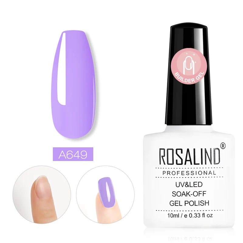 RDA649 ROSALIND красочный строительный Гель-лак для ногтей прозрачный гель-лаки для ногтей для дизайна ногтей предназначен для замачивания Полупостоянный УФ-гель лампа - Цвет: RDA649