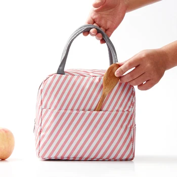 

Portable Lunch Bag Oxford Waterproof Thermal Insulated Cooler Handbag Bento Tote Portable Insulated Canvas Lunch Bag