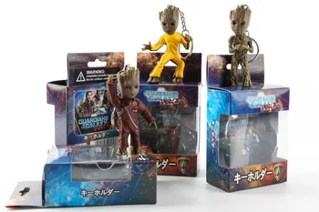 

Guardians Of The Galaxy Keychain Wholesale Tree Man Groot Key Chain Hand Pendant Groot Box Model Keyring
