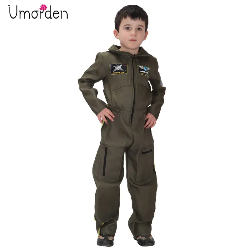 Umorden Fighter Pilot Costume Per Bambini Ragazzi Air Force Airman Flight Suit Tuta Militare 4-6Y 6-8Y 8-10Y