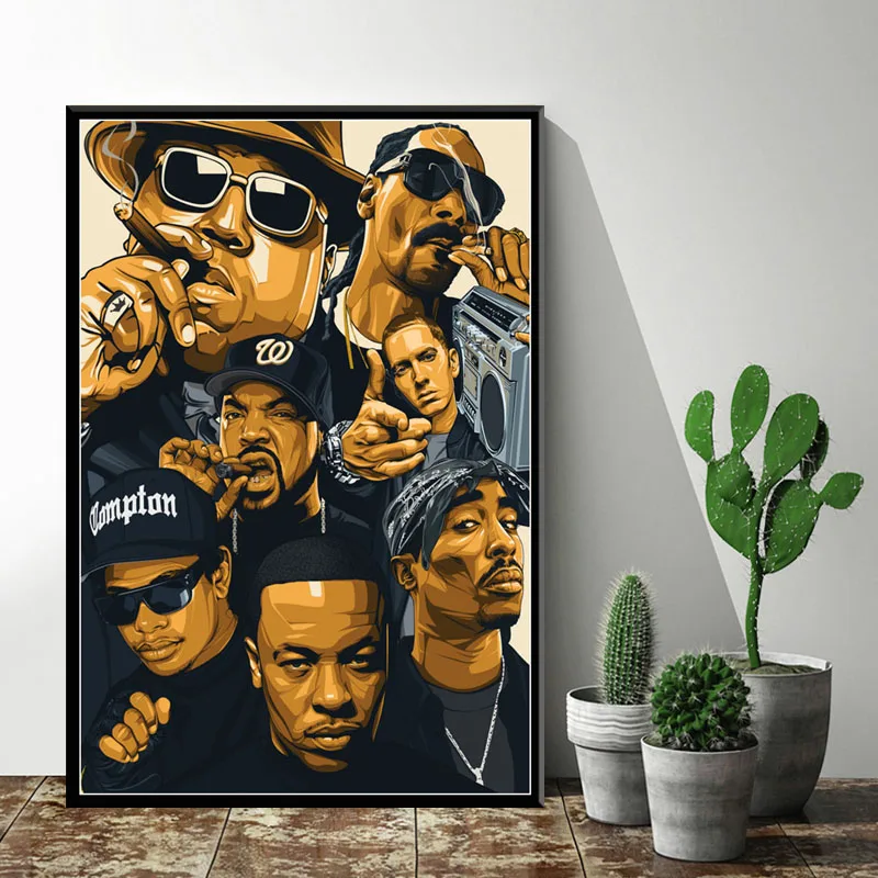 G154 художественный Декор хип хоп Легенда старой школы 2PAC Biggie Smalls Wu Tang NWA Рэп звезда