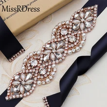 MissRDress пояс для свадебного платья с кристаллами, стразы, элегантный пояс для свадебного платья, JK874