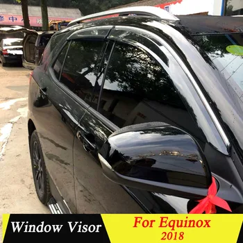 

For Chevrolet Equinox 2018 Plastic Black Window Visor Vent Shades Sun Rain Deflector Guard Auto Accessories 4PCS/SET