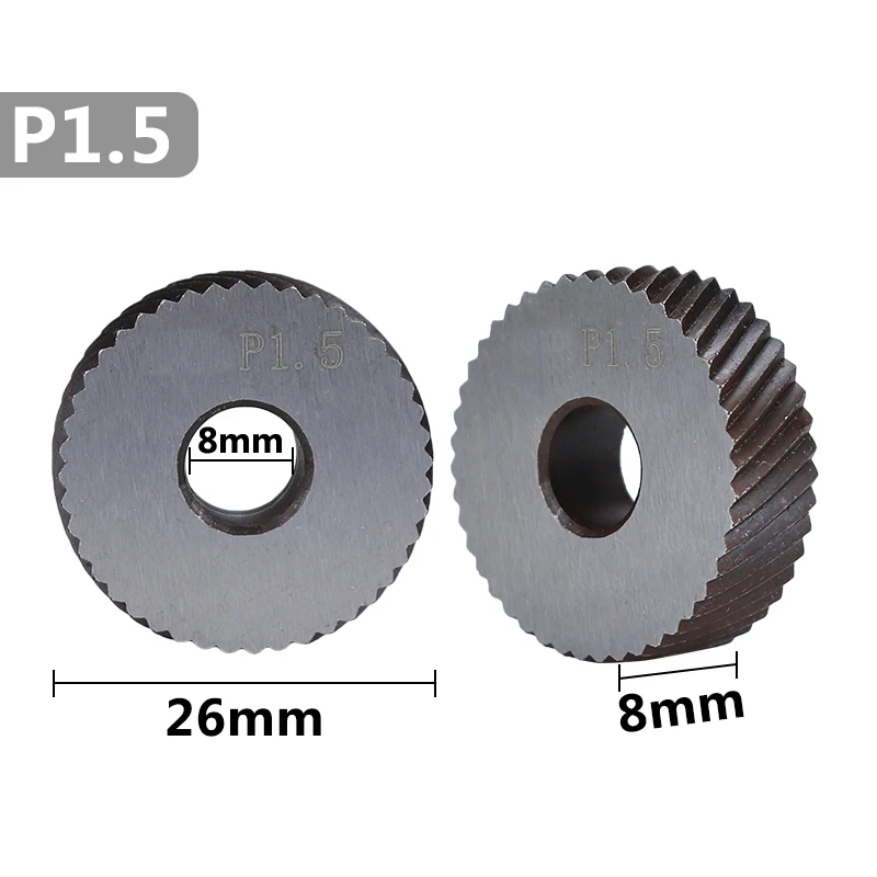 XCAN Diagonal Coarse Knurling Wheel Metal Lathe 2pcs 1.5mm Lathe Wheel Knurling Tools knurling tool set