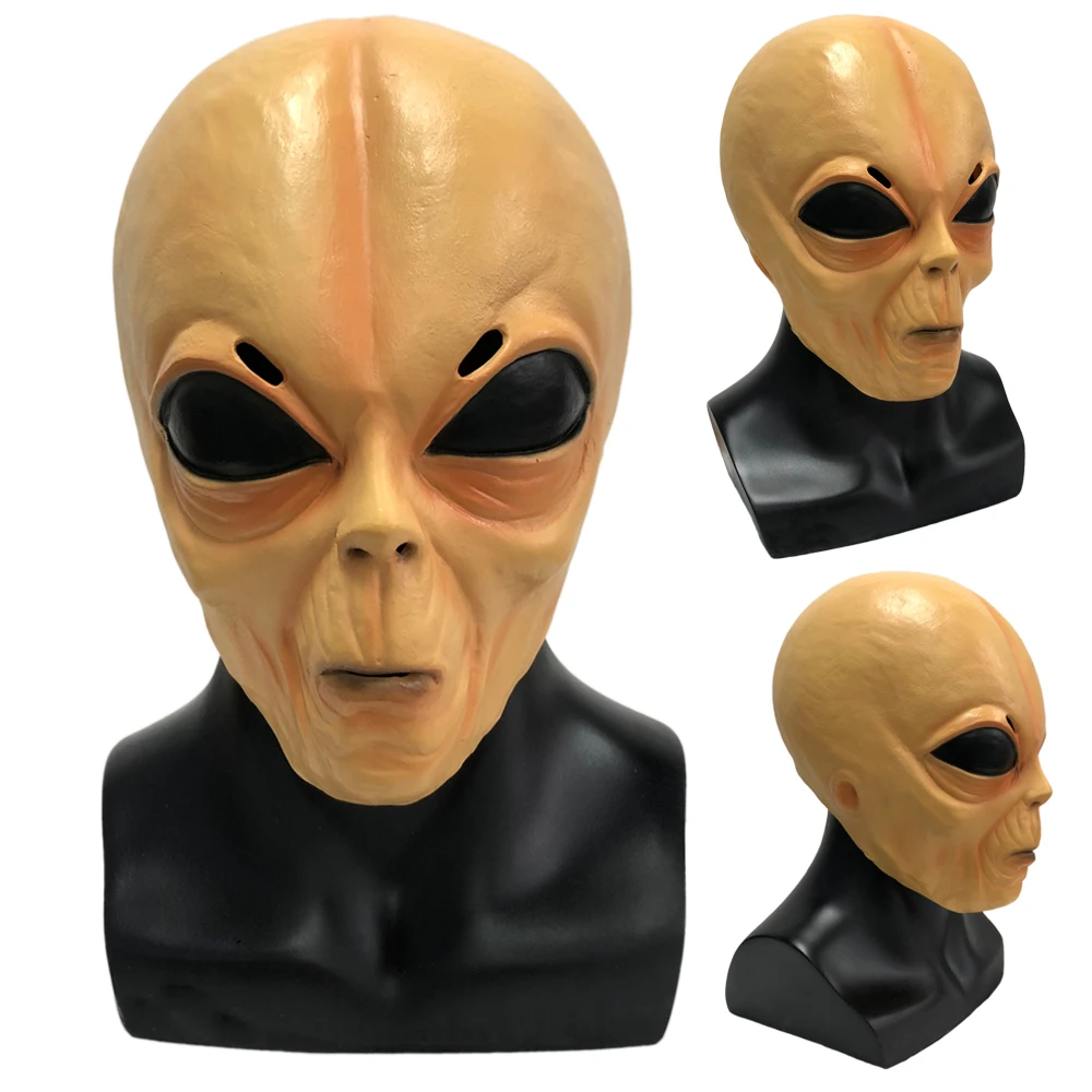 Horror Alien Mask Cosplay Scary Full Face UFO Alien Latex Masks