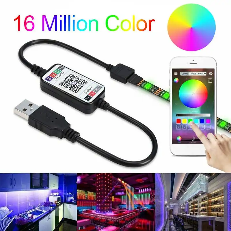 USB Светодиодные ленты светильник 0,5/2/3/5 M Белый/теплый белый/RGB красочный гибкий светодиодный светильник лента bluetooth APP Водонепроницаемый ТВ фон светильник Инж