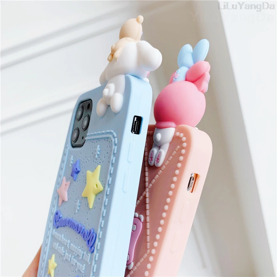 3D мультфильм моя мелодия Cinnamoroll Собака чехол для телефона для iPhone 6 6s 7 8 Plus X XR XS 11 Pro Max Мягкий силиконовый чехол Coque Fundas