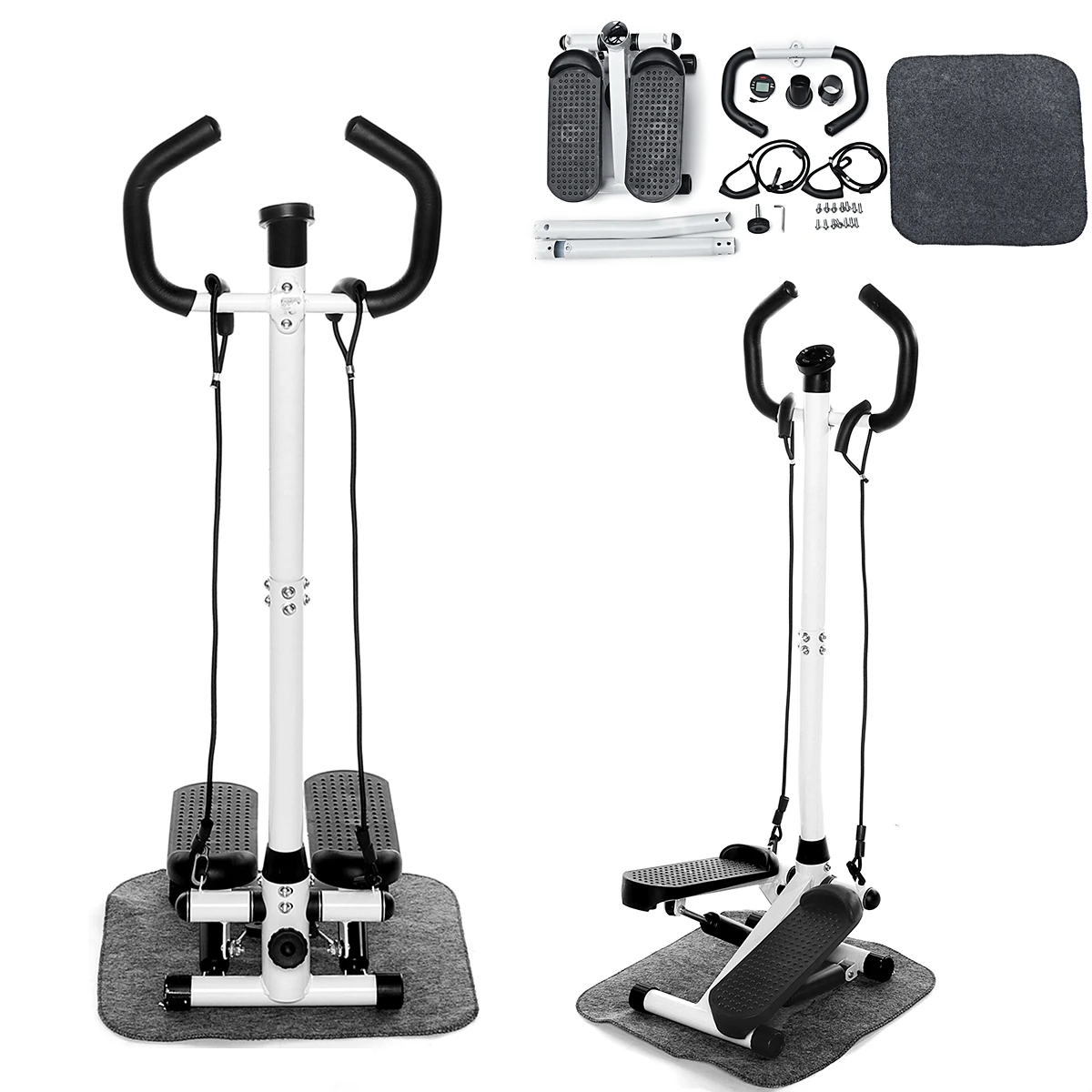 US $69.80 Multifunctional Home Gym Weightloss Leg Fitness Step Machine Indoor Stepper LCD Monitor Handle Bar Work Adjustable Height