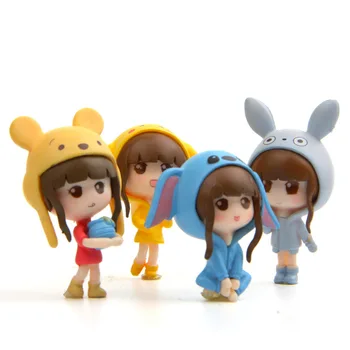 

Japan Anime Beautiful Girl Cosplay with Bear Cap Figure Cute PVC Action Figure Model Collectible Decoration Gift Toys 4.8cm