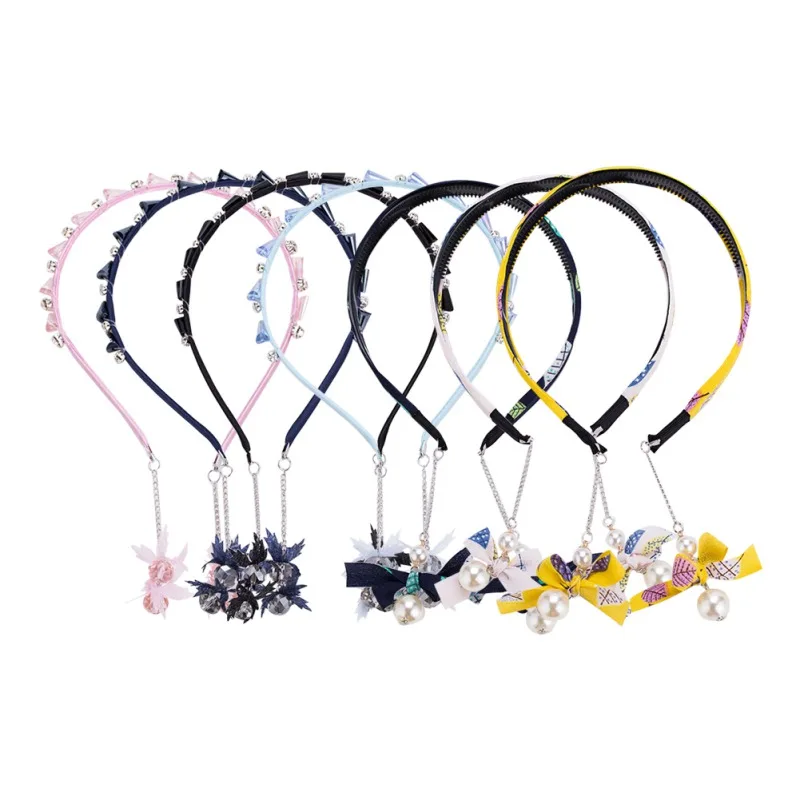 

INS Baby Headwear Baby Girls Headband Accessories Fashion Child Fake Earrings Headband Girls Fringe Pearl Headband Arrival