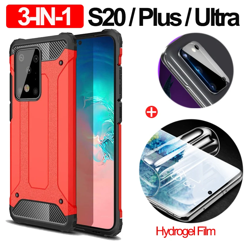 Защитный чехол для s20 ultra samsung galaxy plus стекло Гидрогелевая пленка + Мягкий