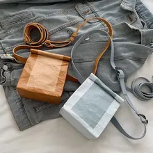 Винтажные модные сумки из крафт-бумаги, водонепроницаемые женские сумки через плечо, простые дамские Роскошные кошельки с маленьким клапаном