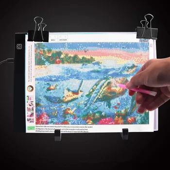 

Dimmable A4 Size Led Light Pad Tablet Diamond Painting Eye Protection Copy Board Diamond Embroidery A5 Drawing Tablet Kids Gifts