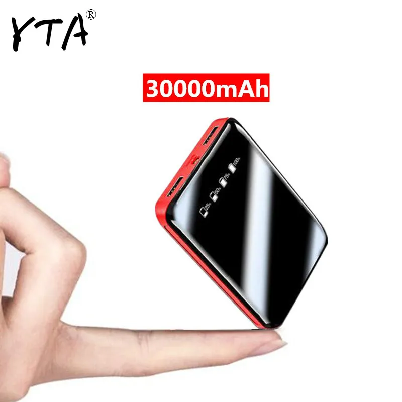Mini Power Bank 30000mAh For iPhone X Xiaomi Mi Powerbank Pover Bank Charger Dual Usb Ports External Battery Poverbank Portable