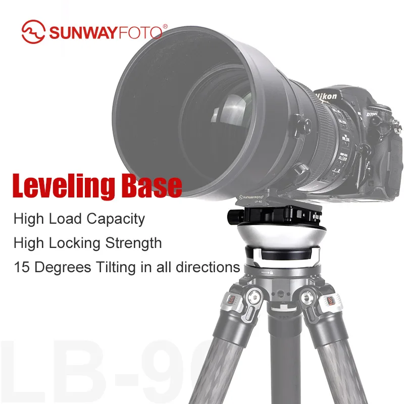 SUNWAYFOTO LB-75R - Cabezal Nivelador Panorámico Para Trípode, 15 Kg De Carga, Aluminio T6061