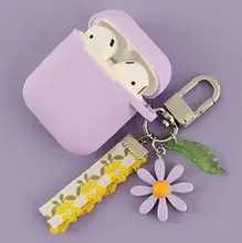 

For airpods 2 Case Luxury Avocado Pendant Keyring Silicone Headphone Case Cute for Earpods Cover