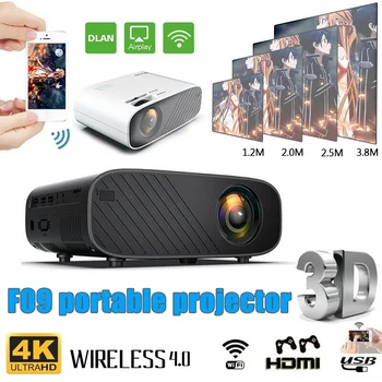 

LED Smart Home Theater Projector Cinema Portable HD HDMI for Office Mobile Phone Laptop H-best
