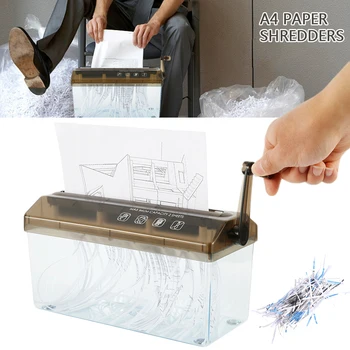

Mini Paper Shredder Cutter Folded A4 Strip Cutting Machine Tool Office Desktop Document File Shredder Letter Opener Wastebasket