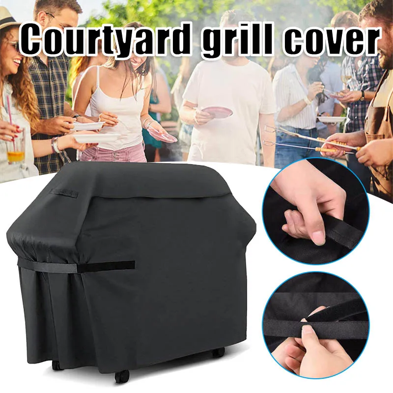 Grill Cover 420D BBQ Cover Outdoor Dust Waterproof Anti UV Duty Oxford Cloth Grill Cover Rain Protective Outdoor Barbecue grill cover