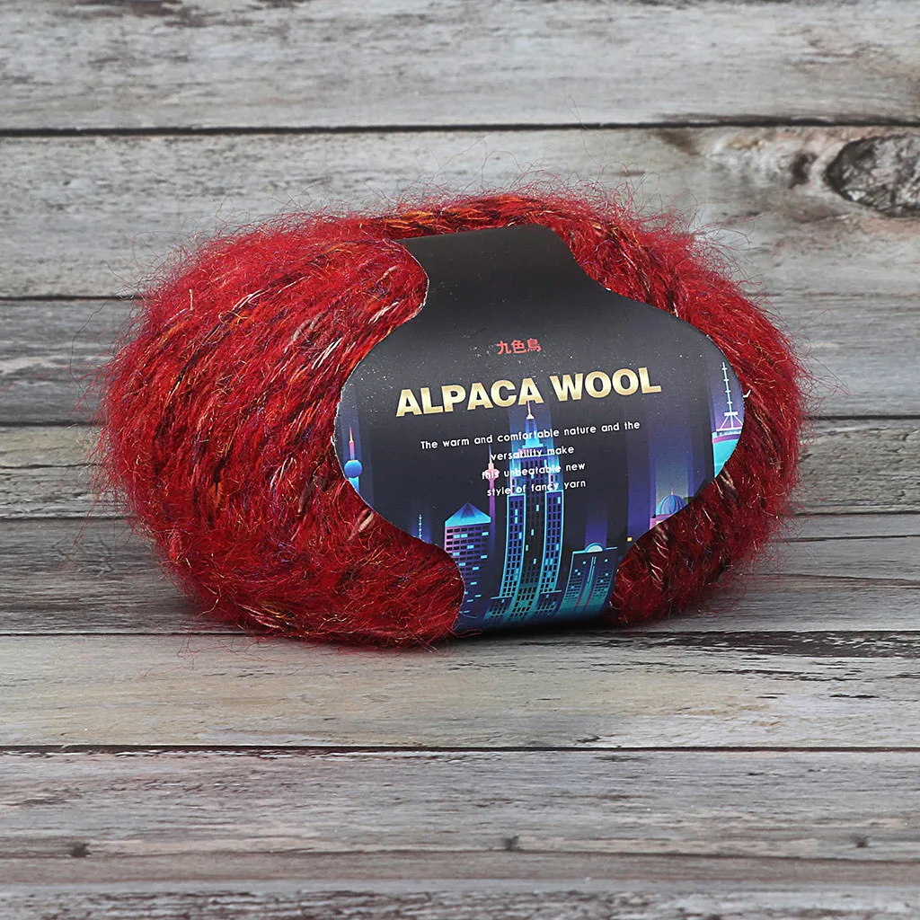 Красочные Alpacawool ручной вязки пальто свитер шарф линия из толстой шерсти длинный плюш норки кашемировая пряжа подходит для женщин
