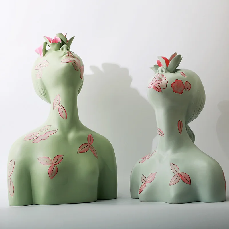 

Half-length Abstract Resin Figure Ornament Modern Minimalist Showroom Exhibition Hall Shop Showcase Coloured Drawing Figure Deco