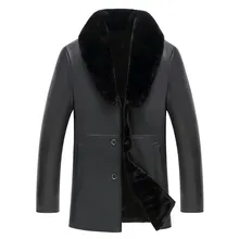 Мужская винтажная крутая кожаная куртка с длинным рукавом, зимнее Клубное пальто с меховым воротником, верхняя одежда из искусственной кожи с воротником-стойкой и карманами на молнии, топы