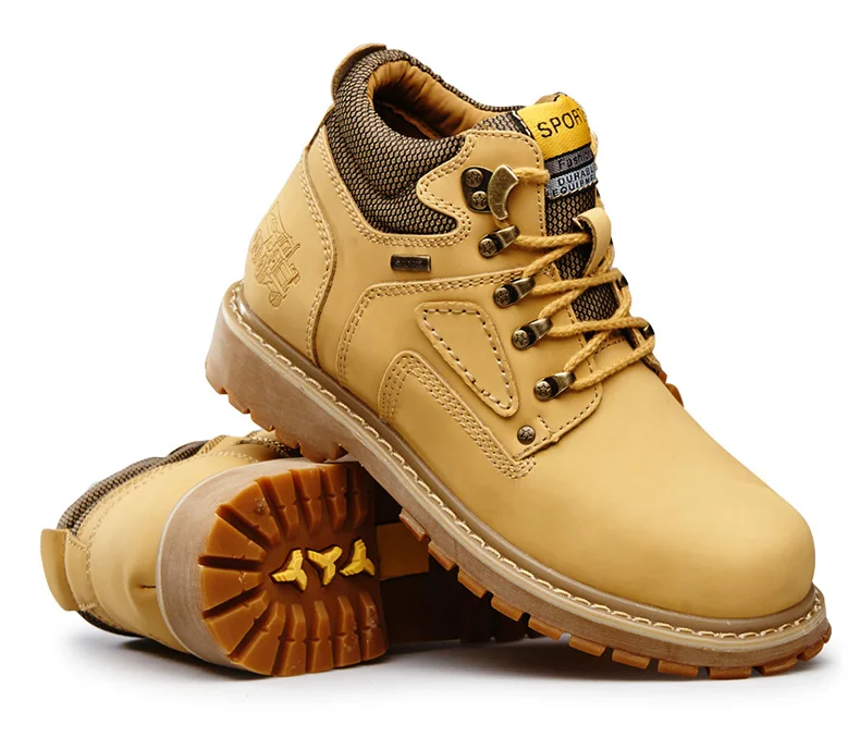 Мужская Легкая уличная прогулочная обувь дышащая Спортивная обувь Нескользящая обувь для путешествий Цвет желтый для спорта