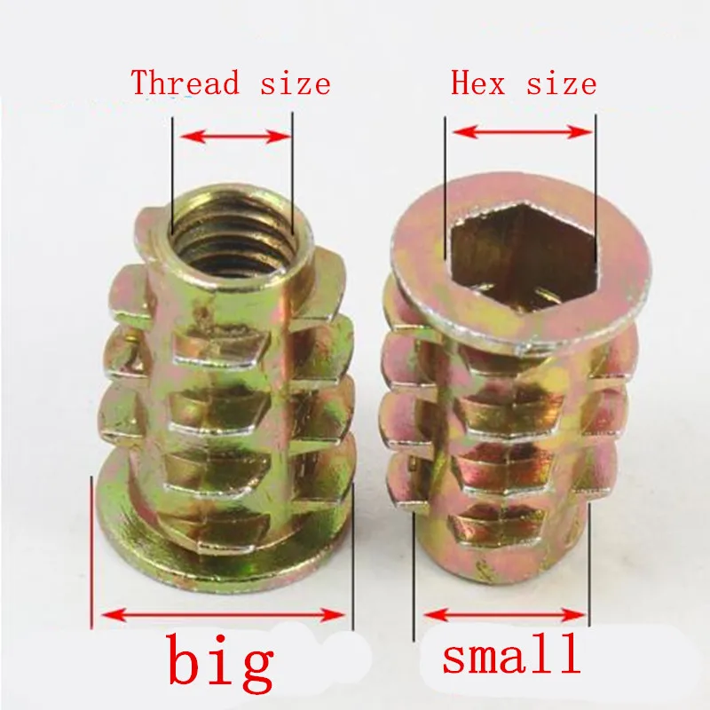 Lot De 50 écrous à Visser M4 X 8 Mm En Alliage De Zinc - Tête Hexagonale à Six Pans Creux - Pour Bois Et Meubles