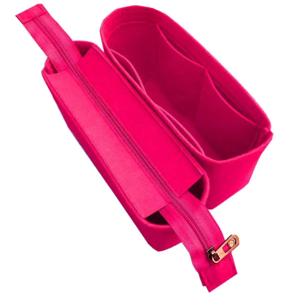 For Neo noe Insert Bags Organizer Makeup Handbag Organize Travel Inner Purse Portable Cosmetic base shaper for neonoe - Цвет: rose red for neonoe