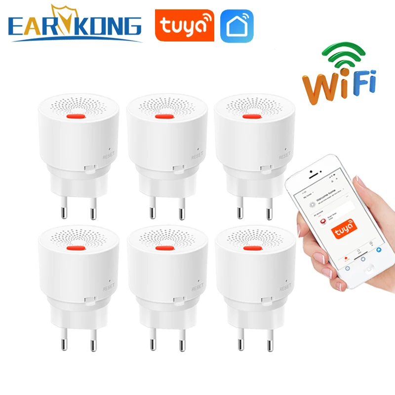 Датчик утечки газа Tuya WiFi детектор горючих газов Smart Life APP будильник на сжиженном