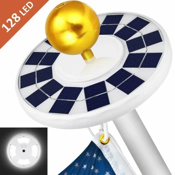 

Solar Powered 128 LED Flag Pole Light Night Super Bright Flagpole Waterproof Self-contained Solar Power System