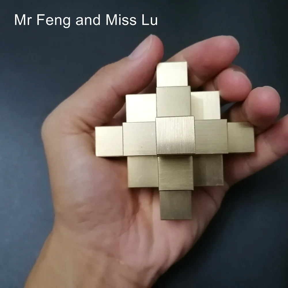 

Chinese Kong Ming Lock 3D Puzzle Collection Pure Brass Metal Puzzle Model Game Hobby Toy Brain Teaser