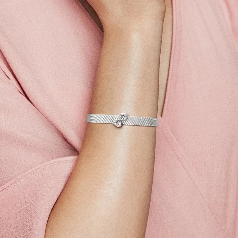 

Art Fort New Style Reflexions Infinite Symbol 925 Silver Silica Gel Clamp-Style Simple DIY String Decoration