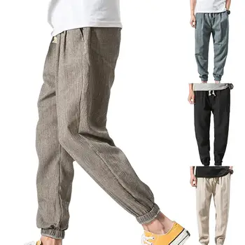 

2020 Fashion Solid Color Drawstring Summer Casual Loose Men Long Harem Pants Trousers