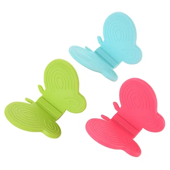 

Butterfly Grab Mitt Silicone Hot Dish Plate Bowl Pot Holder Carrier Anti-Scald Clamp Magnetic Fridge Clip kitchen Tool