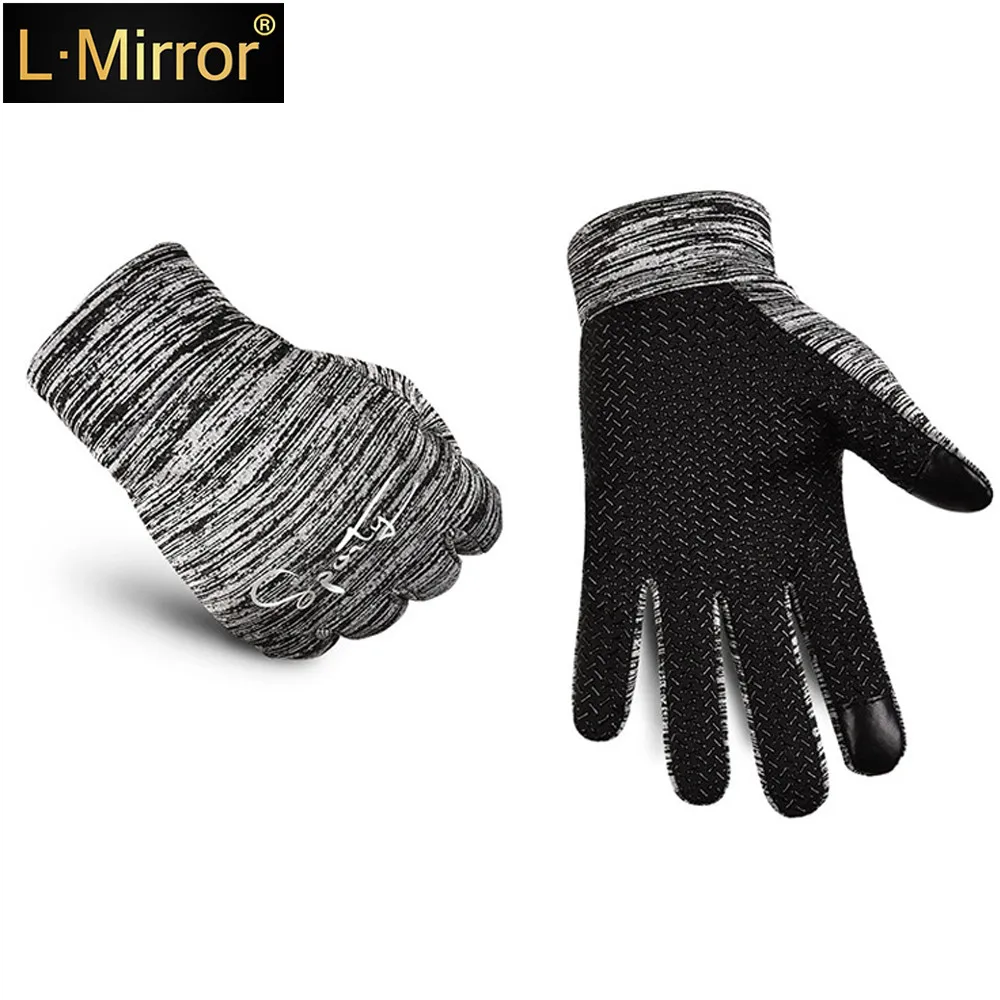 L. Mirror 1 пара нескользящие перчатки для сенсорного экрана велосипедные перчатки ветрозащитные зимние спортивные перчатки для бега, езды на велосипеде, вождения, альпинизма