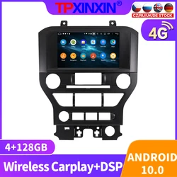 Radio Multimedia con GPS para coche, Radio con reproductor de vídeo, estéreo, accesorios, DVD, 2Din, Android 10, 128GB, para Ford Mustang 2015   2018