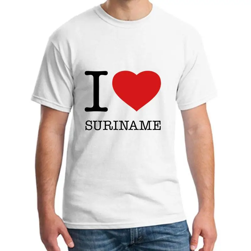 

printed I Love Suriname t-shirt for men cotton Comical Unisex men and women t shirt tee Clothes Pop Top Tee