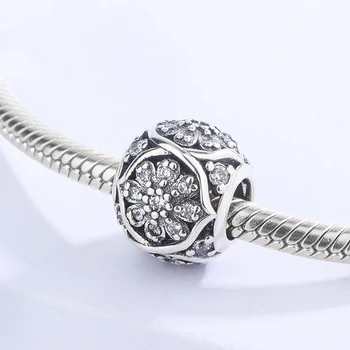 

Fashion silver snoeflake shape 925 sterling silver bangle bead diy Jewelry accessories best gift for lover and kids