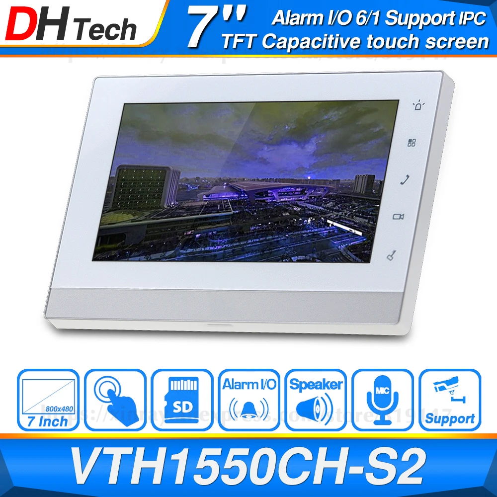 Dahua Original VTH1550CH S2 7&quot Touch Screen Color IP Video Intercom SD card Slot IPC Surveillance Alarm Replace VTH1550CH|bnc bnc|male malemale