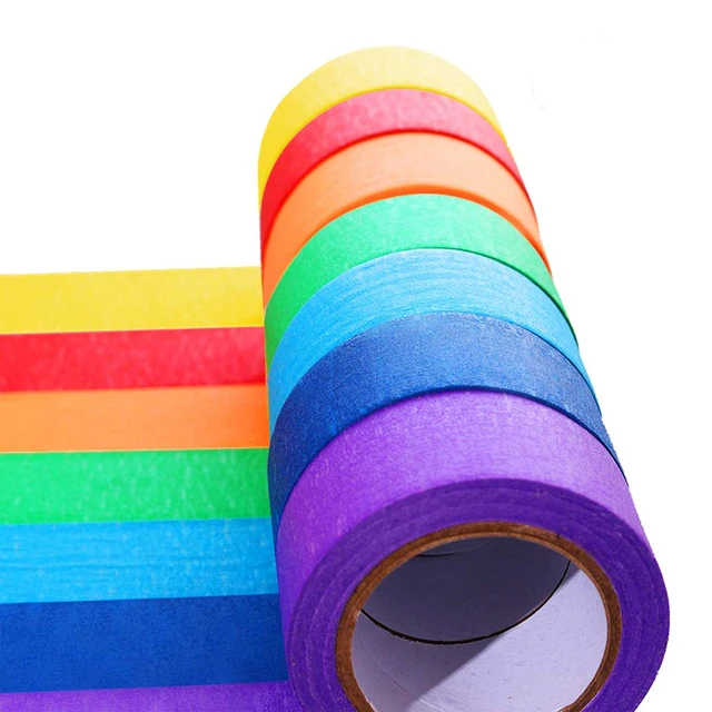 Colored Masking Tape - Painters Tape, Rainbow Colors Rolls, Kids Art  Supplies, Great for Crafts, Labeling, DIY Decorative, - AliExpress