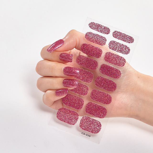 Tips/Sheet Minimalist Design Gradual Change Glitter Series Powder Sequins Self Adhesive Nail Sticker Nails Sticker Designer
