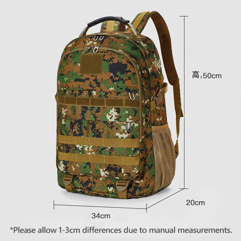 Sac à dos à bandoulière tactique avec chargeur USB, sacoche militaire de  randonnée pour hommes, en Nylon pour l'extérieur, pour la pêche, XA762