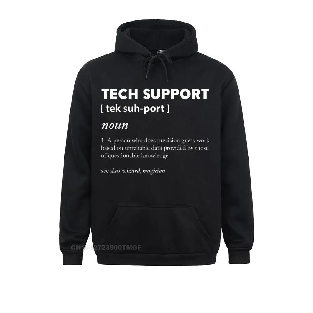 Tech Support Definition T-Shirt__18820 Men's Long Sleeve Hoodies Birthday Summer Autumn Sweatshirts Normal Hoods Funky  Tech Support Definition T-Shirt__18820black