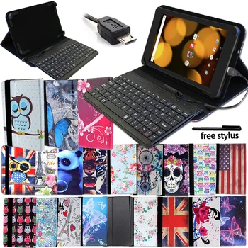 

Multicolor Wired Keyboard Tablet PU Leather Case Stand Cover Suitable for Argos Bush Eluma/Bush My Tablet/Bush Spira Tablet Case