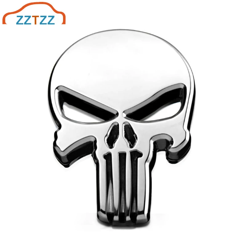 1 Pcs Car Auto 3D Skull Demon Bone Logo Metal Black Emblem Badge Decal Sticker