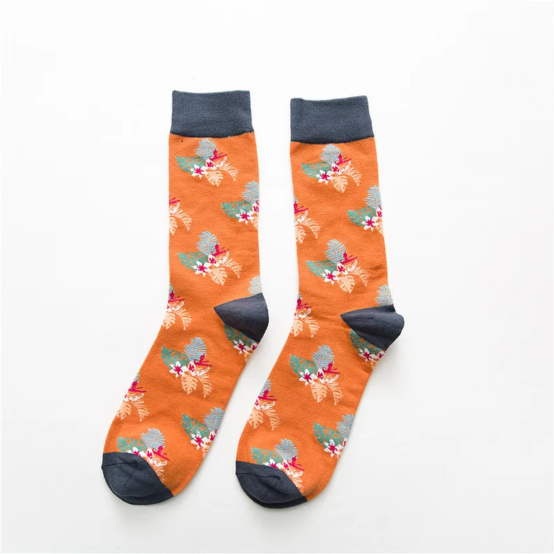 Мужские хлопковые носки осенние модные Джокер абстрактные геометрические забавные мультяшные дышащие впитывающие пот жаккардовые носки мужские - Цвет: 7